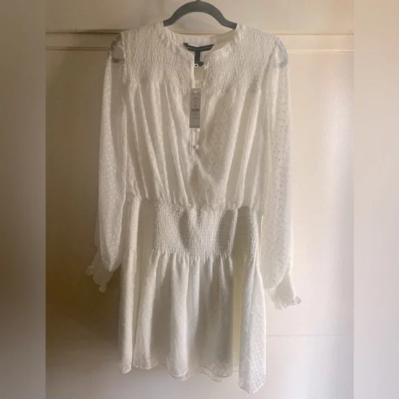 White House Black Market smocked blouson dress - Picture 2 of 4